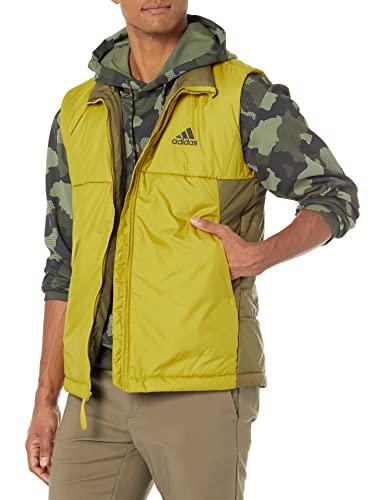 adidas outdoor Men\'s BSC 3 Olive/Focus Stripes Insulated Vest X-Large Olive Pulse