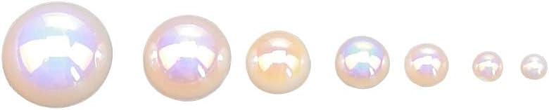 Chenkou Craft 3000PCS 1 Box White AB Round Flatback Imitation Half Pearls  Bead Loose Beads Gem (White AB Half Ball)
