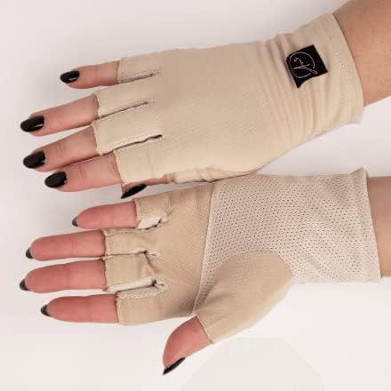 Alana Mitchell Anti-Aging Fingerless Gloves for Women UV Protection Sun  Gloves for Driving, Sports & More Copper Technology Moisturizing Gloves -  Reusable Copper Gloves w/UPF 50