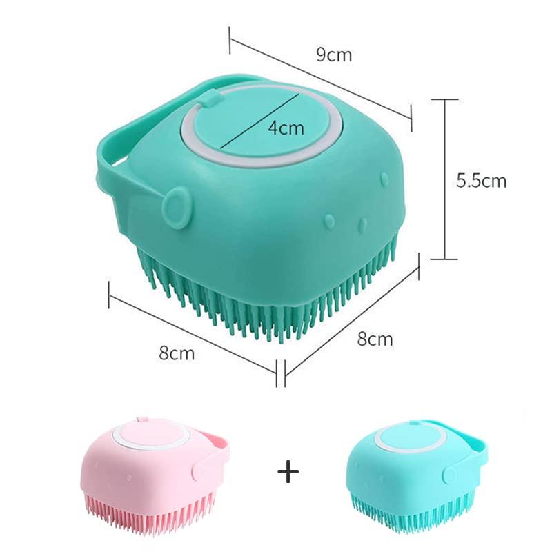 H&H Pets h&h pets bath brush with soap dispenser - grooming brush kit for  dogs & cats, dog supplies, bath massage shower brush, pet su