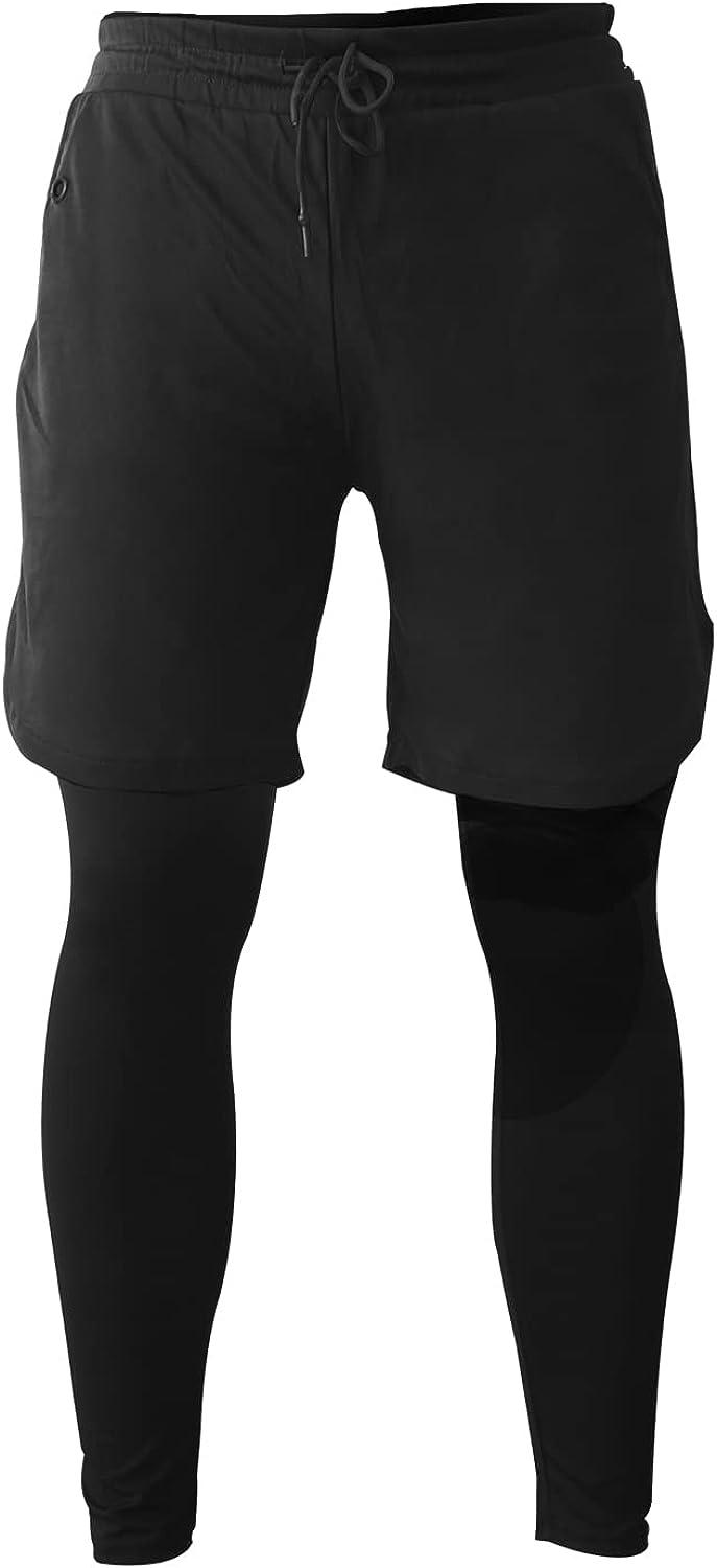  OEBLD Mens 2 in 1 Gym Pants Quick Dry Workout Running