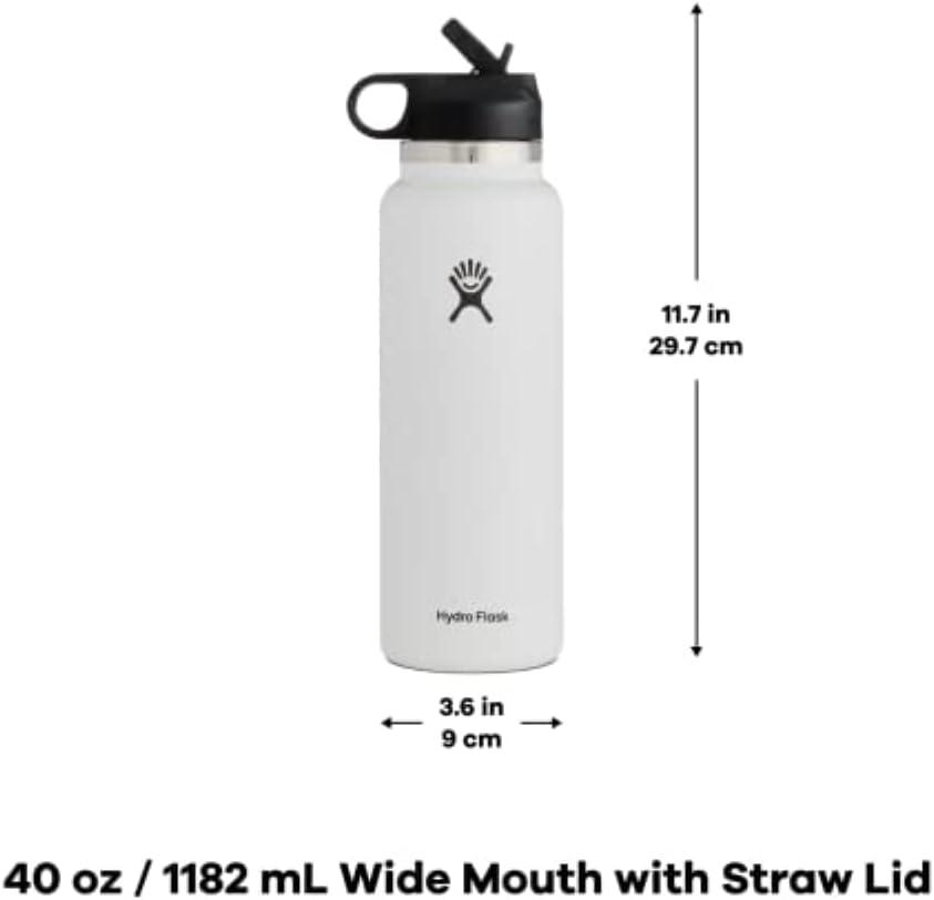40oz Bottle with Wide Mouth Straw Lid
