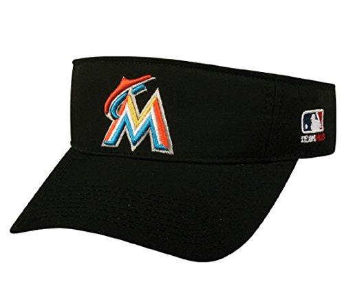 OC Sports Miami Marlins MLB Sun Visor Golf Hat Cap Black w/Orange M Logo  Adult Men's Adjustable
