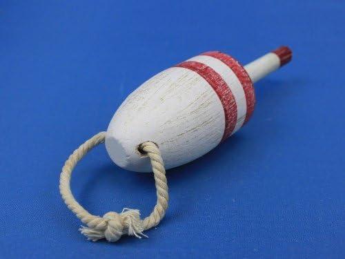 Nautical Fishing Decor Set of Two Nautical Wooden Bobbers Red/White/Blue