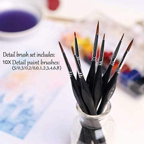  Detail Paint Brushes Set 10pcs Miniature Brushes for Fine  Detailing & Art Painting - Acrylic, Watercolor,Oil,Models, Warhammer 40k :  Arts, Crafts & Sewing