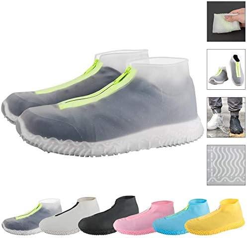 ATOFUL Reusable Silicone Waterproof Shoe Covers, Silicone Shoe Covers with  Zipper No-Slip Silicone Rubber Shoe Protectors for Kids,Men and Women  Transparent X-Large