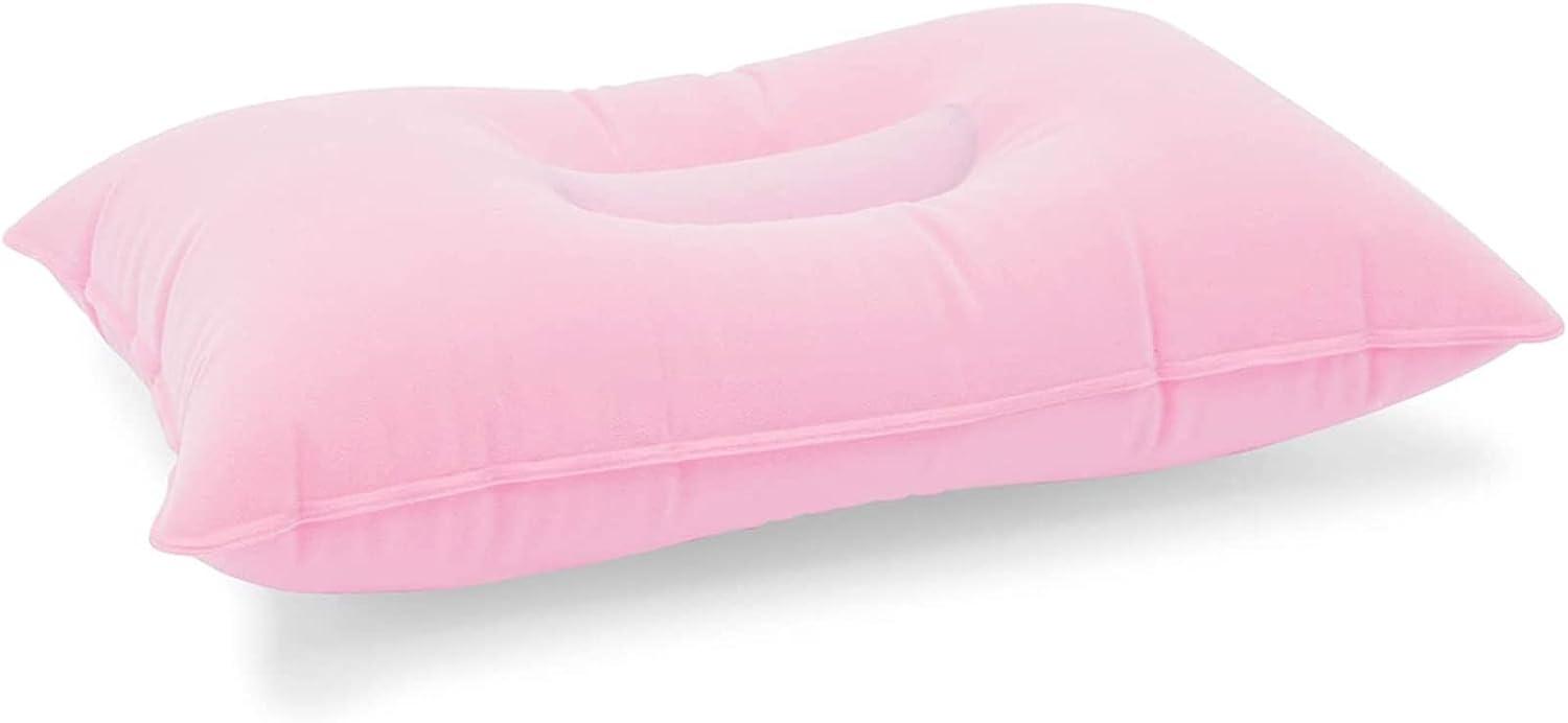 Inflatable Travel Pillows for Camping and Traveling (Pink, Grey, 4 Pack)