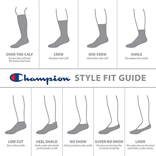 Champion Women's Socks, Double Dry Socks, Crew, Ankle, and No Show, 6-Pack  Crew White/Grey/Black 5-9