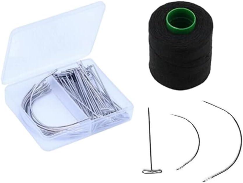 Wig Making Value Kit I J C Shape Needles Weaving Thread T-Pin Needle Wig  Combs Clips Sewing Scissors Hair Comb Styling Hair Clips Elastic Spool
