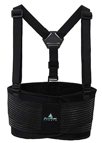 AllyFlex Sports Back Brace For Lifting Work Y-shape Suspenders Safety Belt  With Dual 3D Lumbar Support Relieve Pain Prevent Injury - L L (37''-45'')
