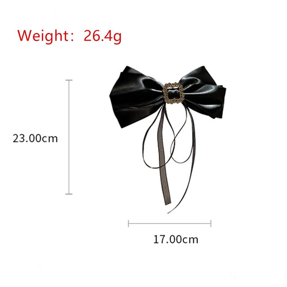 1Pcs Black Large Bow Ribbon Hair Claw Clip Elegant Vintage Grab Hair Clip, Hair Pin, Hair Barrette Headwear Hair Accessories, Christmas Gifts,Temu