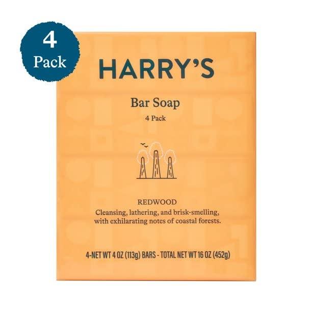 Harry's Men's Cleansing Bar Soap, Wildlands Scent, 4 oz, 4 Pack, Size:4 Bars,  Blue in 2023