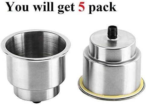 Stainless Steel Boat Ring Cup Drink Holder Can Bottle Container Hook L  Shape Diameter 89 mm/3.5 in Universal Drinks Holders for Marine Boat Yacht