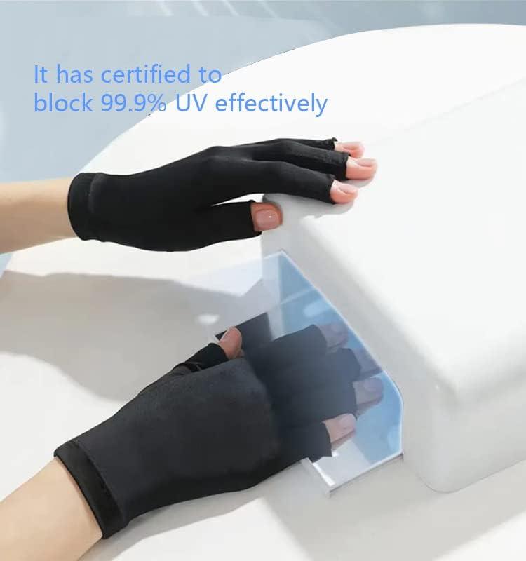 UV Glove for Gel Nail Lamp, Professional UV Protection Gloves for  Manicures, Nail Art Skin Care Fingerless Anti UV Sun Glove Protect Hands  from UV Harm, Sunburn, Home Outdoor Use