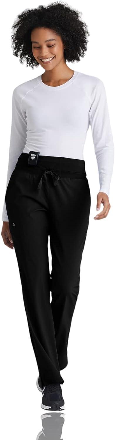 BARCO One Stride Scrub Pant for Women - Knit Waistband Medical Pant  Mid-Rise 4-Way Stretch Women's Scrub Pant Medium Black
