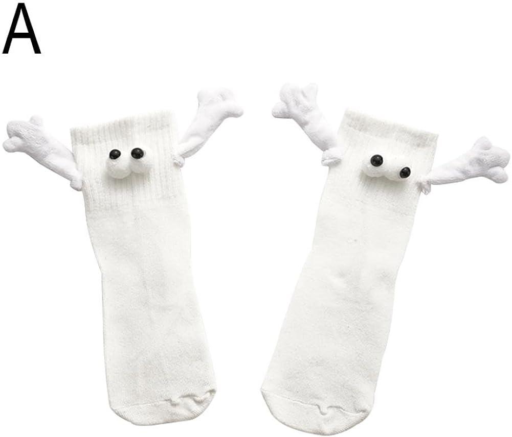 TEGONGSE Funny Magnetic Suction 3D Doll Couple Socks Unisex Couple Holding  Hands Sock for Couple Funny Socks for Women Men Black B