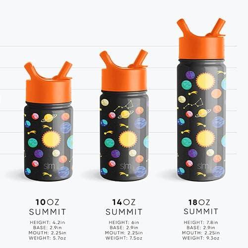  Simple Modern Kids Water Bottle with Straw Lid, Insulated  Stainless Steel Reusable Tumbler for Toddlers, Boys, Summit Collection