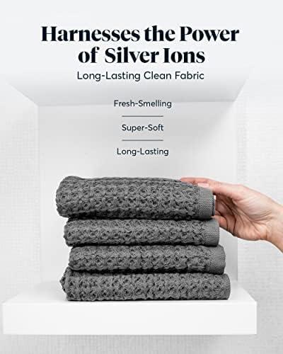 Silver Gray Waffle Hand Towel