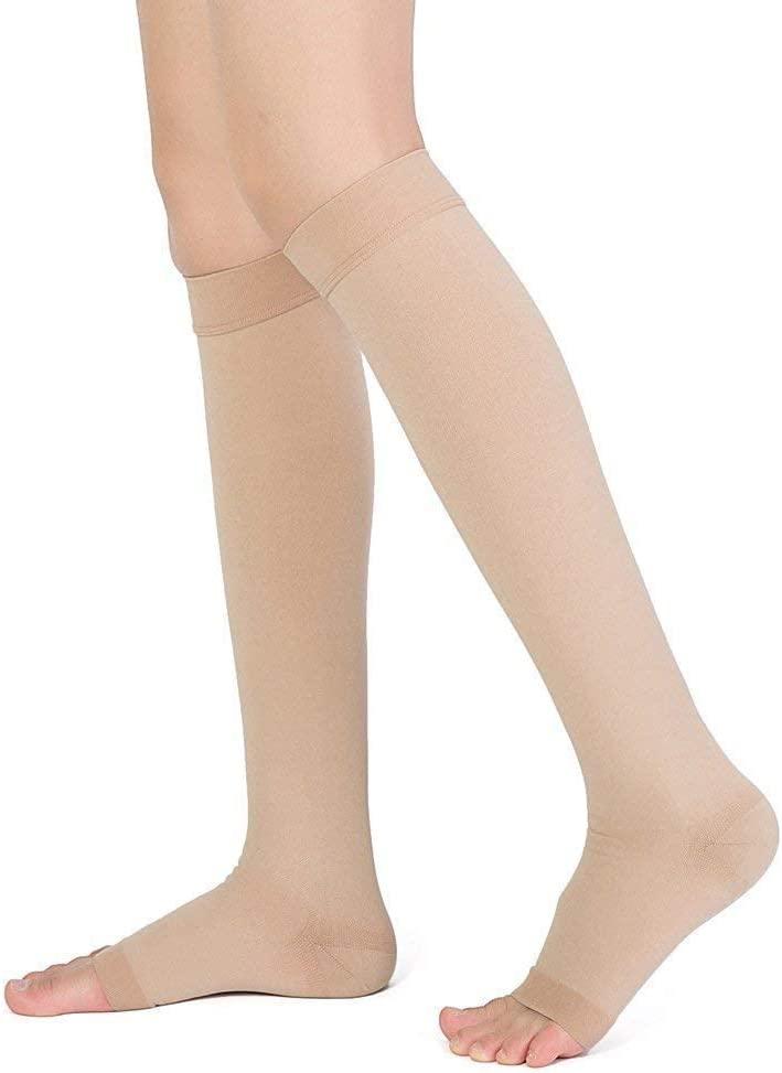  Calf Compression Sleeve For Men & Women, 1 Pair, Footless  Compression Socks 20-30mmHg For Leg Support, Shin Splint, Pain Relief,  Swelling, Varicose Veins, Maternity, Nursing, Travel, Beige 3XL