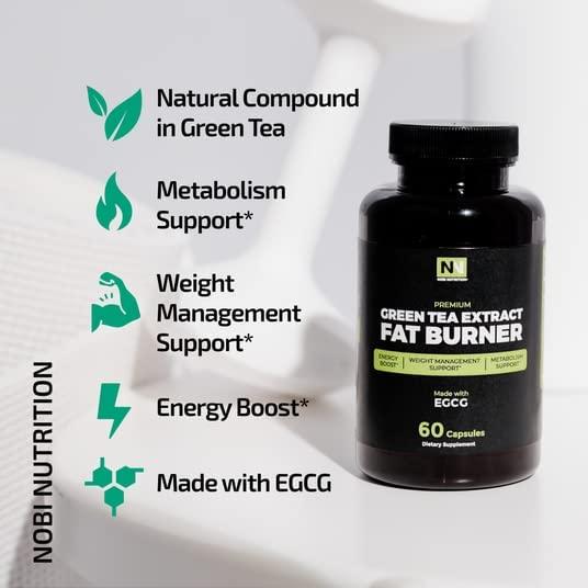 2x Nobi Nutrition, Premium Green Tea Extract Fat Burner w/EGCG, 60