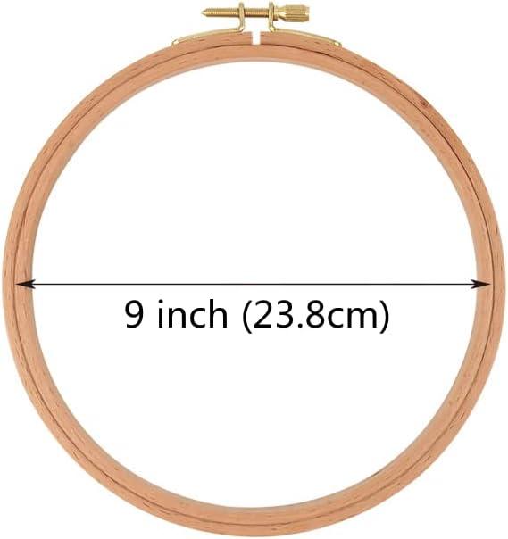 Beech Wood Embroidery Hoop 2 Packs 9 Inch Cross Stitch Hoops Round
