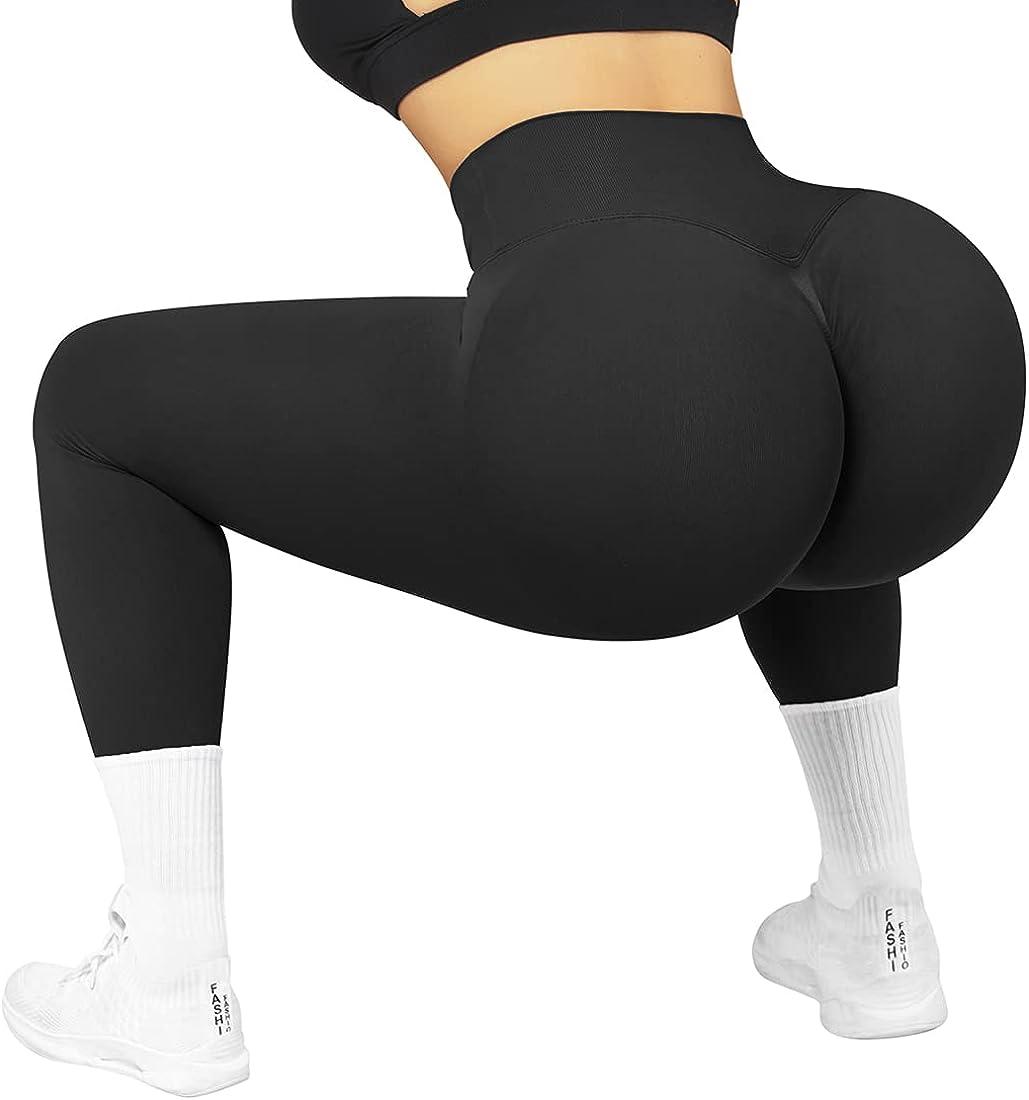 SUUKSESS Women Scrunch Butt Lifting Seamless Leggings Booty High Waisted  Workout Yoga Pants