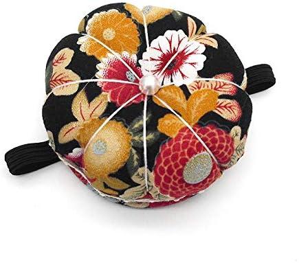 Jafirous 3Pcs DIY Sewing Pincushion Pumpkin Shape Cotton Fabric Button  Wrist Strap for Cross Stitch Sewing Safety Pin Cushion Accessories Elastic  Wrist Band Pincushions