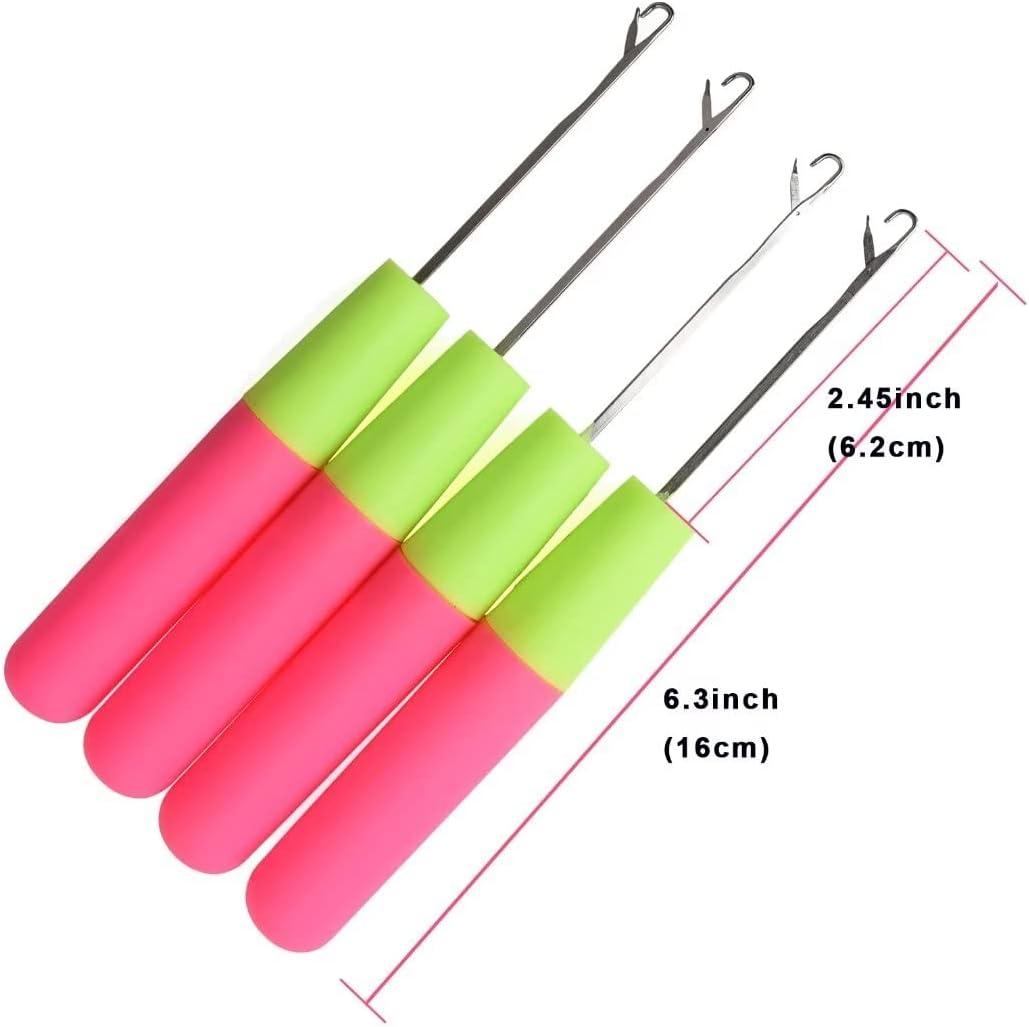 Crochet Needle Latch Hook (Pink and Green) for Micro Braids & Dread  Maintenance.