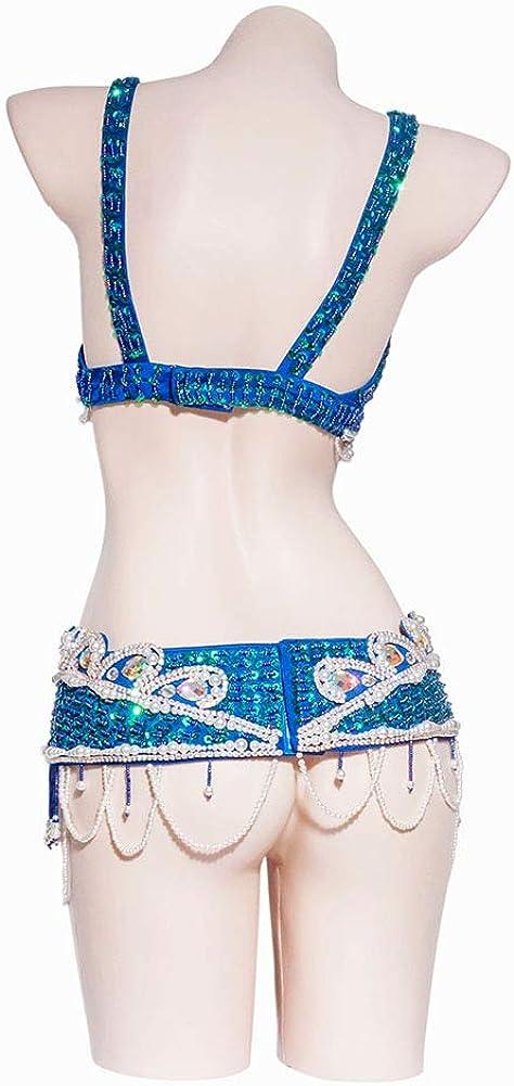  ROYAL SMEELA Belly Dance Costume for Women Sexy Tribal Belly  Dance Bra and Belt Professional Dancing Outfit Carnival Bra Belt Dark Blue  : Clothing, Shoes & Jewelry
