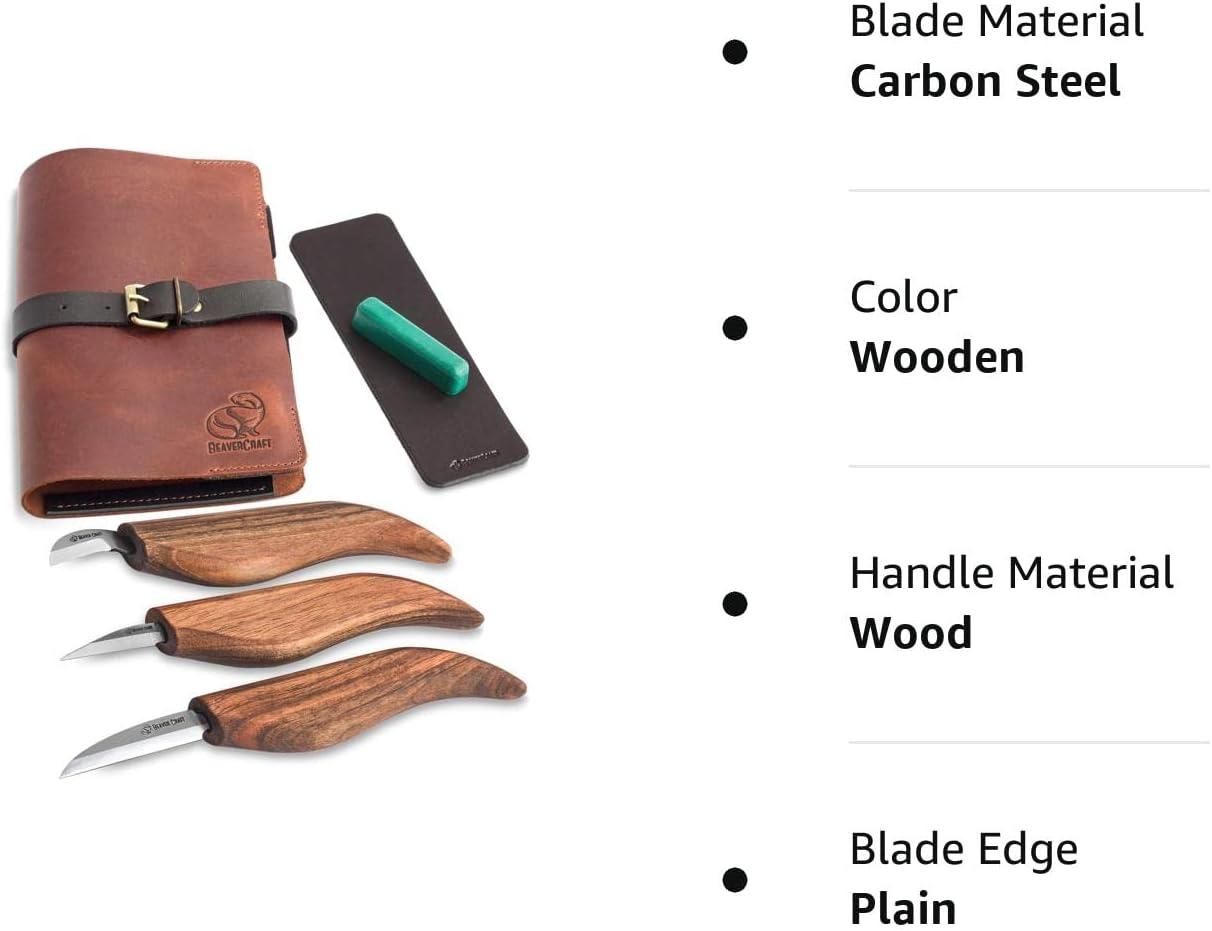 Deluxe Wood Carving Set With Walnut Handles Beavercraft S18X 
