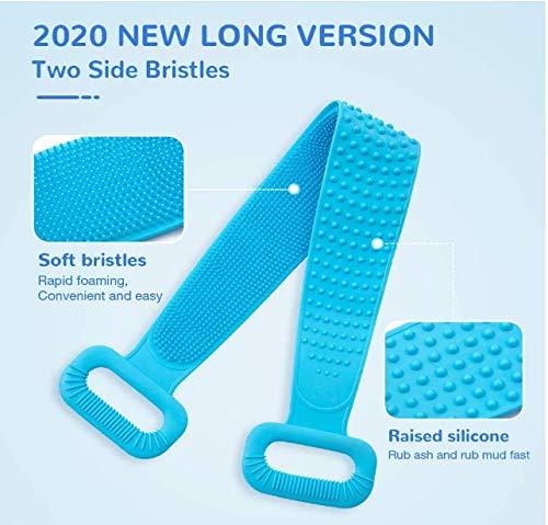 Silicone Back Scrubber for Shower, Exfoliating Lengthen Silicone Body  Scrubber, Silicone Bath Body Brush, Easy to Clean, Lathers Well,  Comfortable