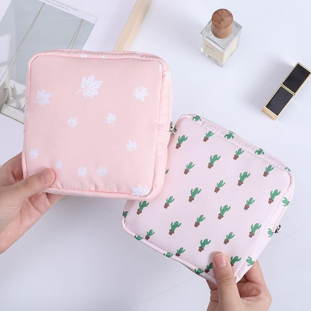 DOITOOL 1Pc Creative Period Bag Cute Sanitary Napkin Bag Small Sanitary Pads  Pouch Sanitary Purse for Teens Girls Women ( Pink )