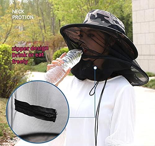 Beekeeping Beekeeper Folding Hat Mask Face Mesh Net Anti-mosquito Fishing  and Camping Mosquito Netting Hat Mosquito Hat with Net Mesh Bee Bug Insect  Fly Mask Cap Hat (Camouflage Brown)