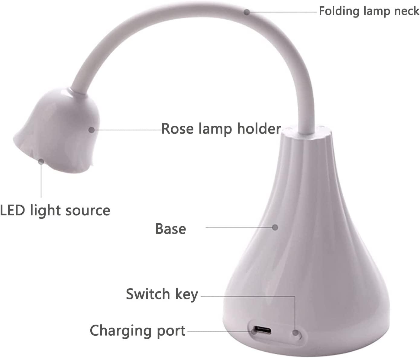 UV LED Light, 3W Flexible Gooseneck Lamp 60S Timing UV Lamp Flash Cure  Light with USB Mini Desk Light Clamp Nail Lamp for UV Gel Nail, UV Glue  Curing