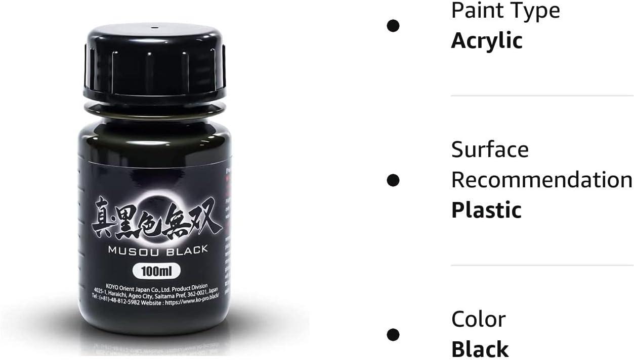 Musou Black Acrylic Paint 100ml x 3 Pack - Blackest Black in the World