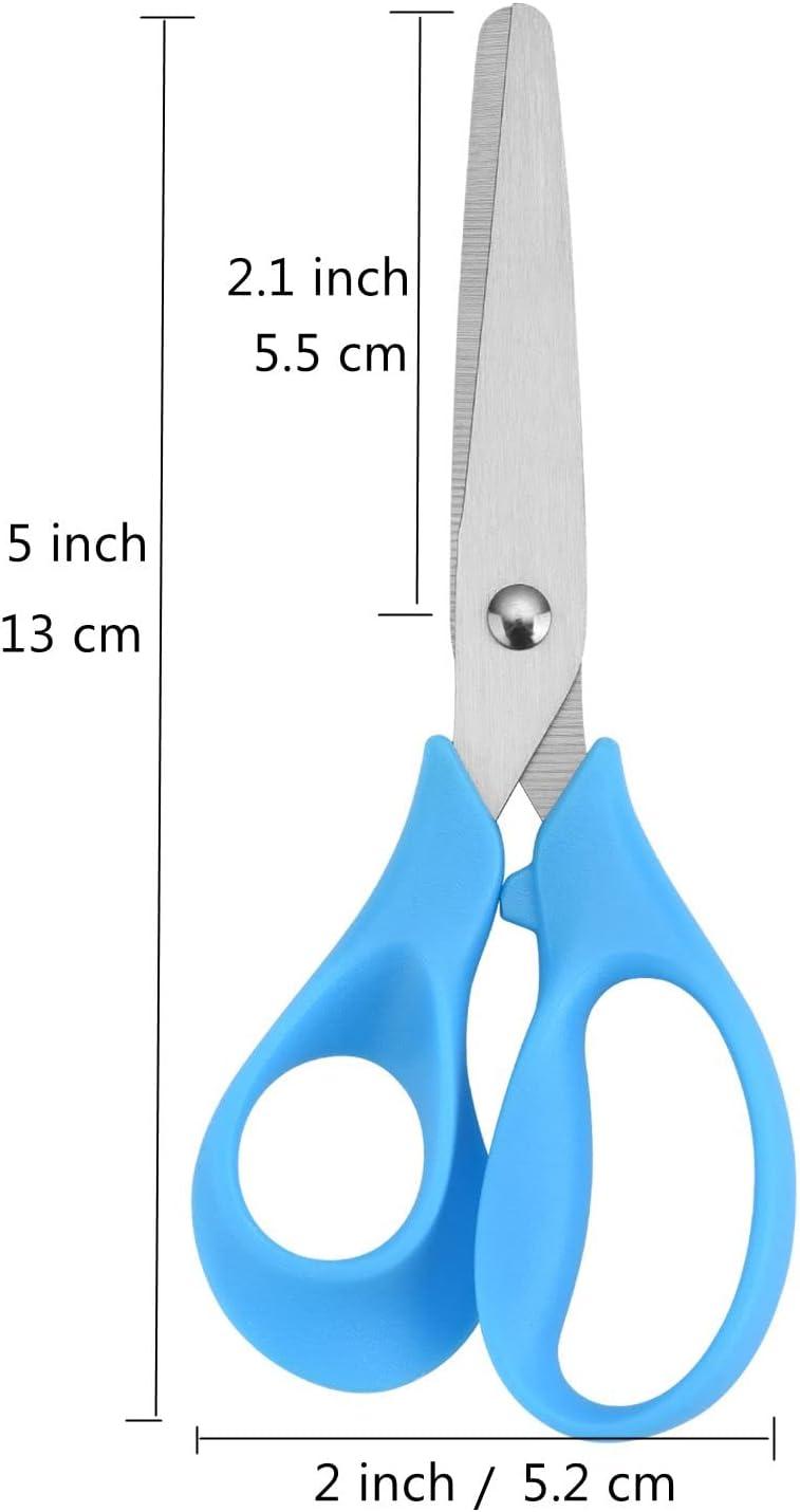 Scissors for Children and Teens , Right and Lefty Support, Easy-Open  Squeeze Handles Safety Scissors Toddler Safety Craft Scissors Student 