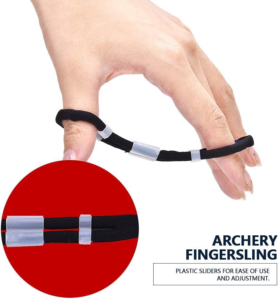 Archery Finger Sling Recurve Bow Fingerling, Adjustable Trainer Clicker  Tabs Extra Comfort Padded for Outdoor Recurve Bow Hunting Shooting  Accessory(G-Schwarz)