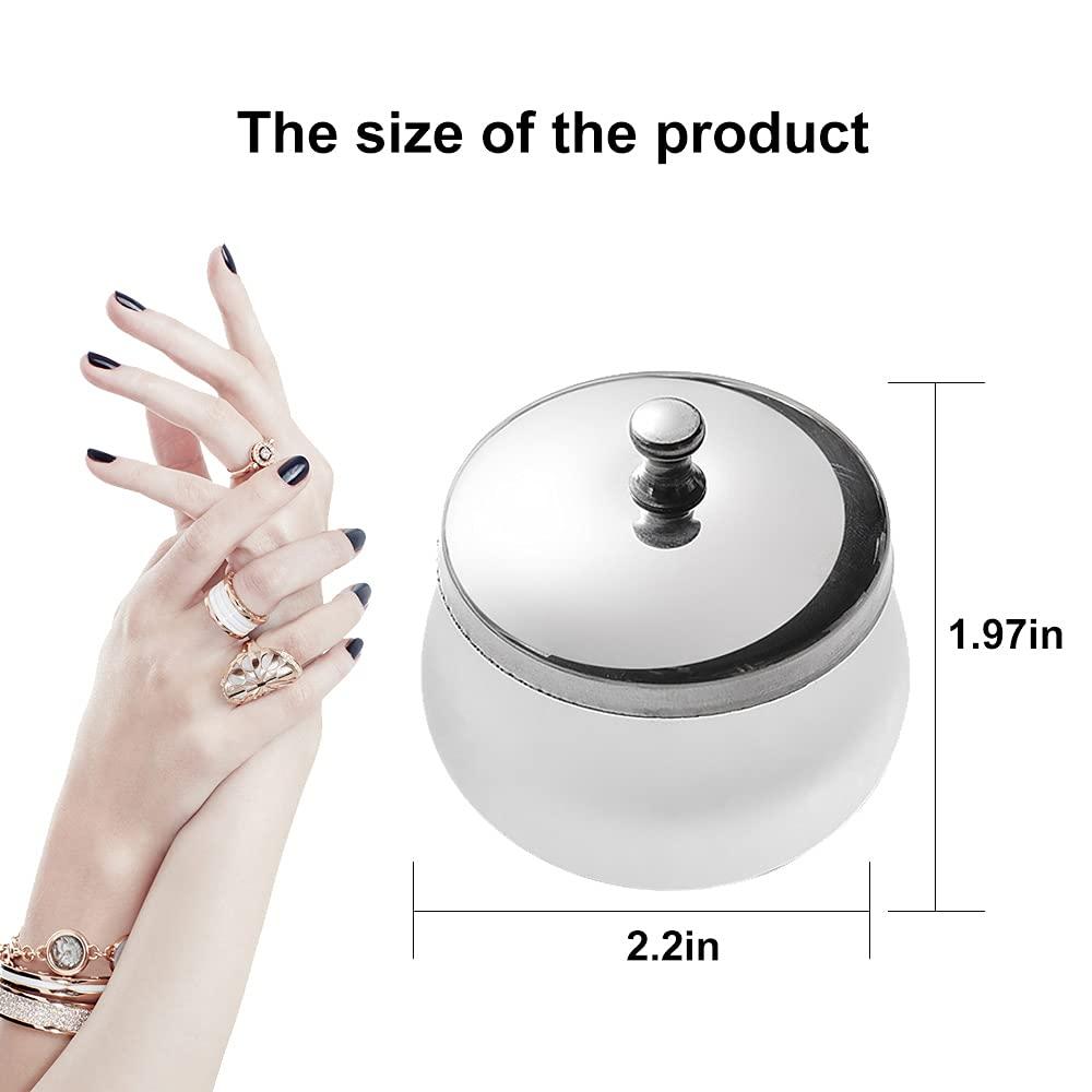 Maitys 2 Pieces Matte Crystal Glass Nail Art Dappen Dish Nail Glass Crystal  Cup Nail Art Acrylic Liquid Powder Dappen Dish Crystal Dappen Dish Liquid  Container Holder for Acrylic Powder Liquid Styling