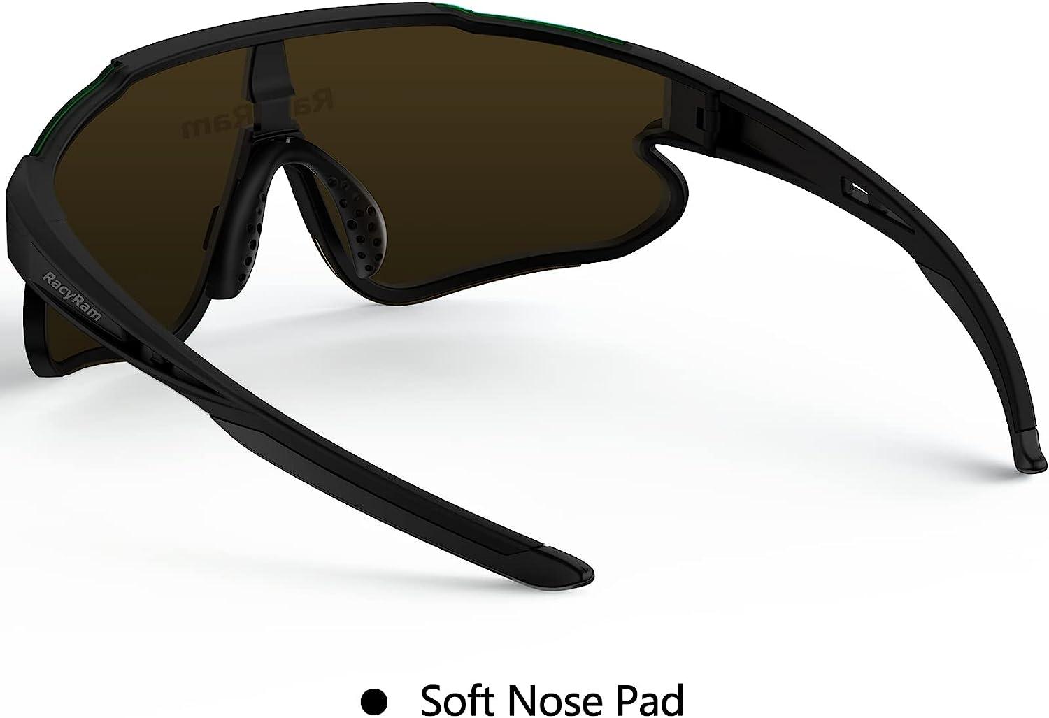 RacyRam Polarized Sunglasses for Men Women, UV400 Protection Sport Glasses  for Baseball, Cycling, Running, Softball Polarized Green