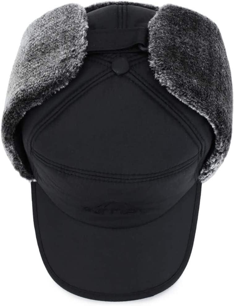 Greenery-GRE Winter 3 in 1 Thermal Fur Lined Trapper Bomber Hat with Ear Flap Full Face Mask Windproof Baseball Ski Cap