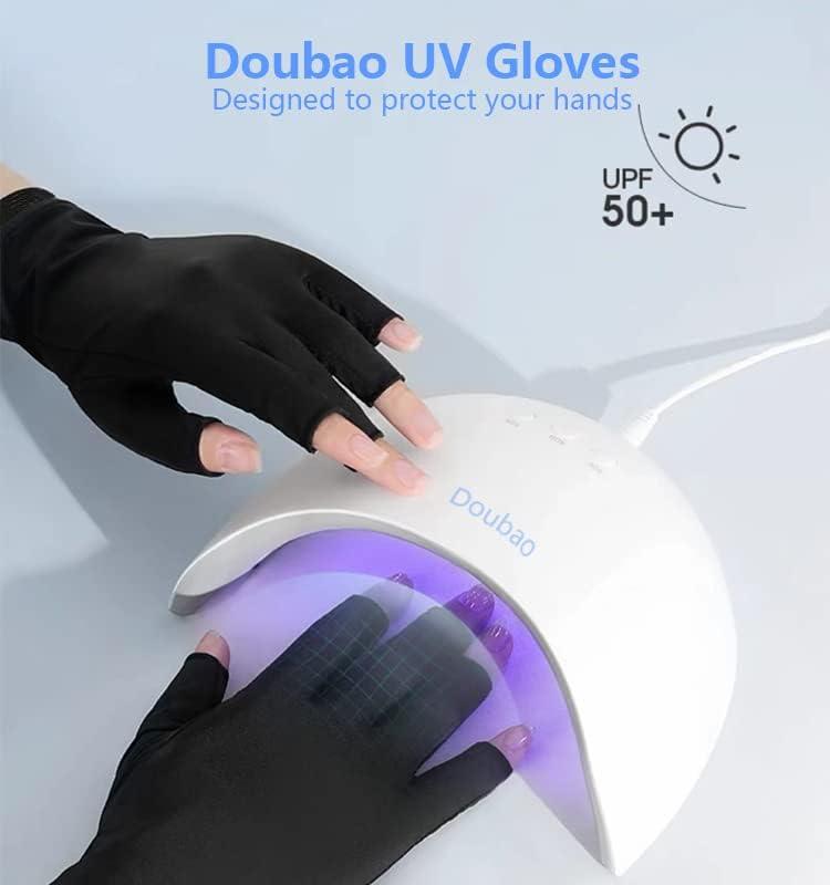 Doubao UV Protection Gloves for Gel Nail Lamp, Fingerless Gloves for  Manicures, Anti UV Glove Protect Hands from UV Harm (Pink)