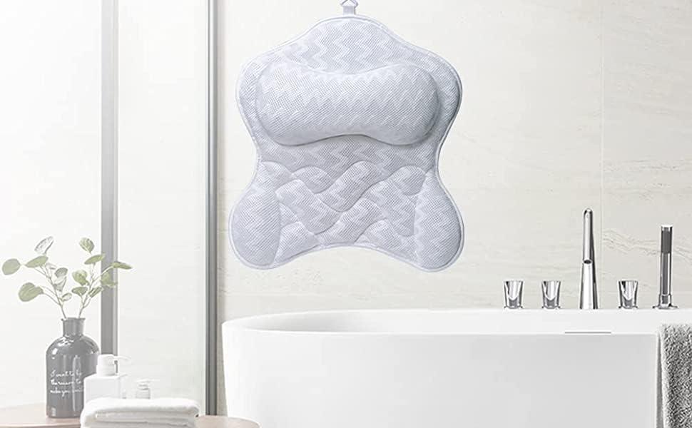 Breathable With Suction Cups for Neck and Back Support Bathtub Head Rest  Pillow Spa Bath Pillow Non-Slip 3D Mesh