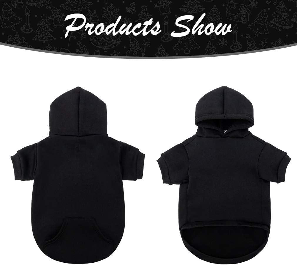 Fitwarm Plain Pet Clothes Dog Hoodies Puppy Pullover Cat Hooded Shirts  Sweatshirts Black Large L Black