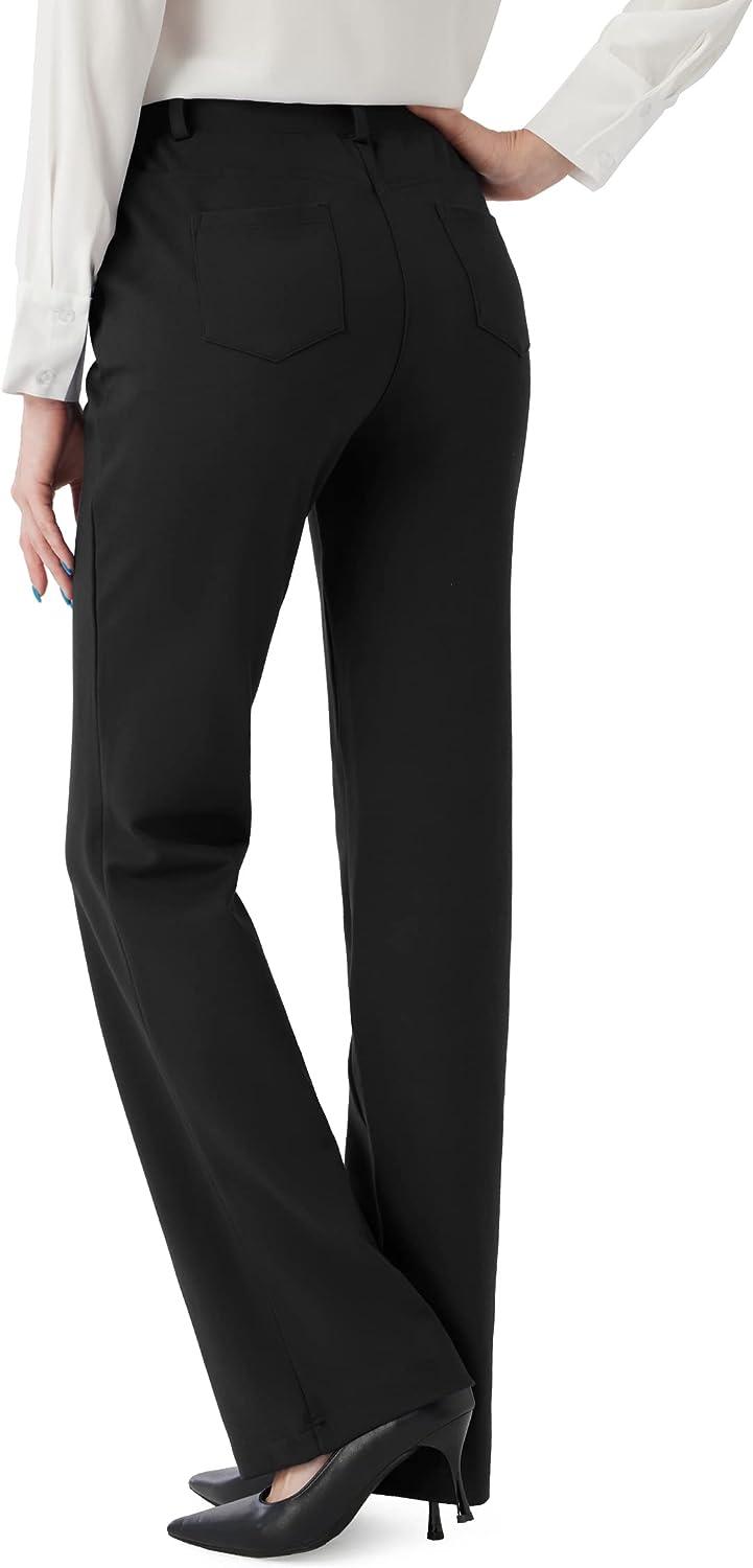 UUE Stretch Dress Pants Plus Size for Women 29/32/34 Pull On Bootcut  Work Pants with Pockets Slacks Business Casual Pants, Black, X-Large :  : Clothing, Shoes & Accessories