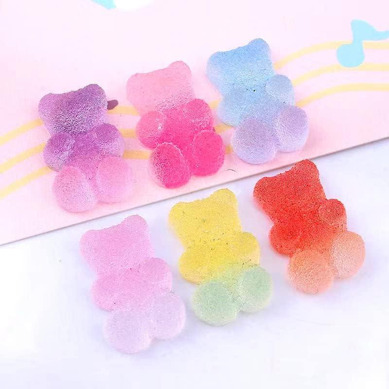 Pandahall 200Pcs Colorful Gummy Bear Cabochons with Glitter Powder Two Tone  Flatback Resin Bear Candy Beads Charms 18x11x8mm for Nail Art Decoration &  Jewelry Making (Mixed Color) Mixed Color-18x11x8mm-200Pcs