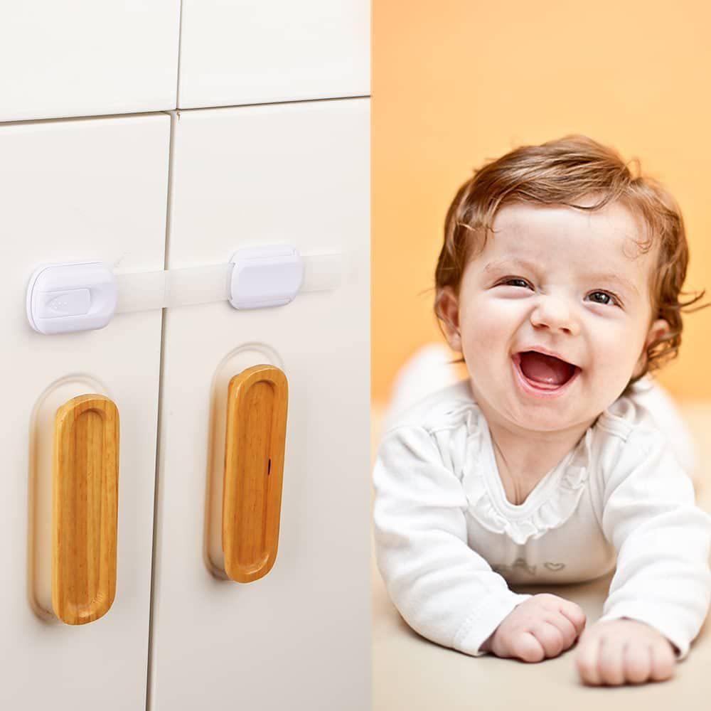 6-Pack Child Proof Locks for Cabinet Doors, Drawers, Fridge, Toilet Seat,  Dishwasher, Trash Can, Cupboard - 3M - No Drilling - Baby Proofing Safety