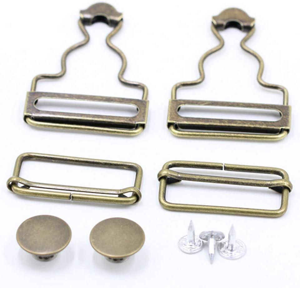  6 Sets Overall Buckles Metal Suspender Replacement
