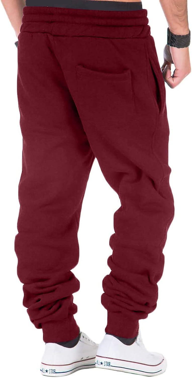 Baleaf Large Jogger Style Pants Maroon Pockets Active Drawstring
