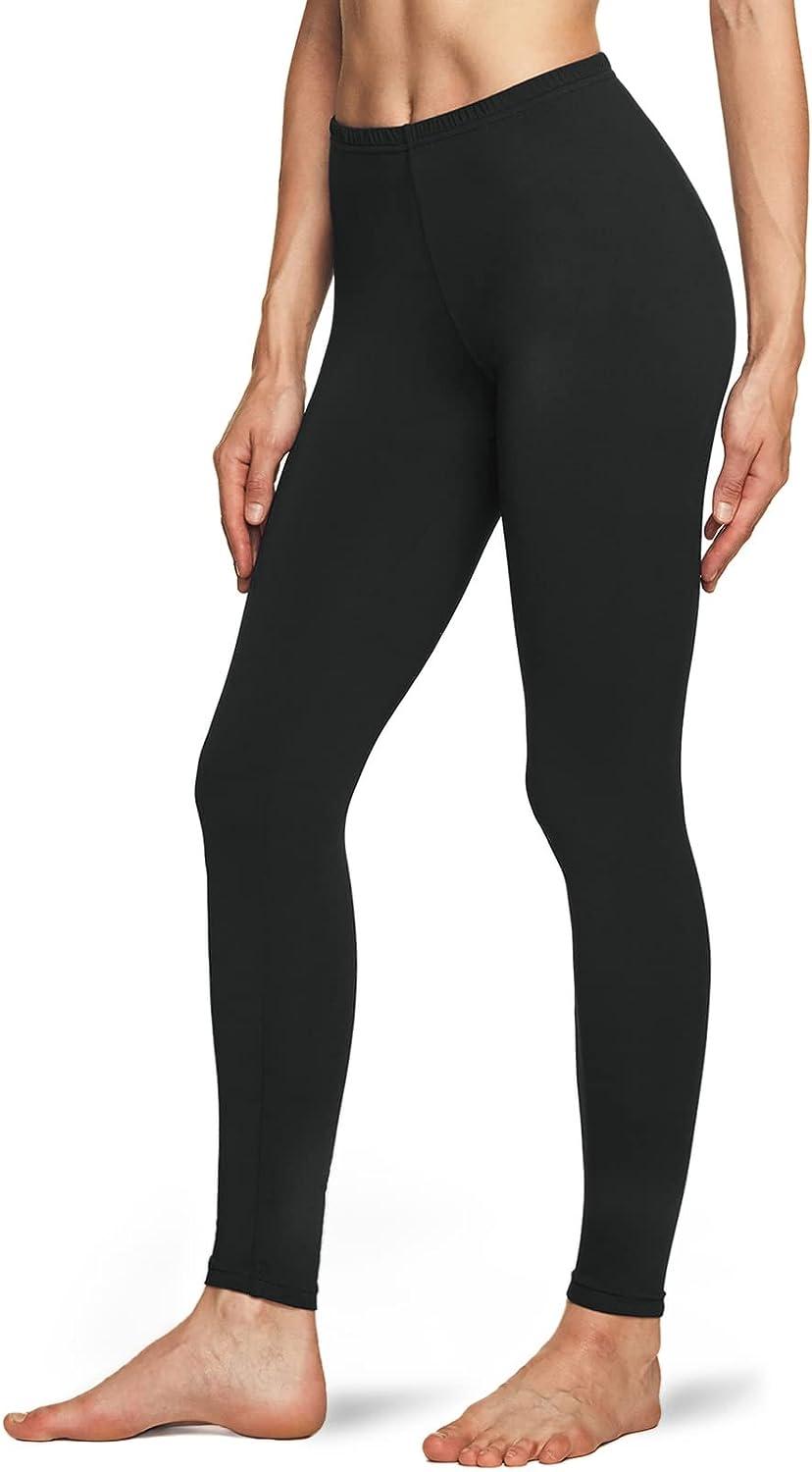 TSLA 1 or 2 Pack Women's Thermal Long Johns Underwear Pants, Fleece Lined  Leggings, Winter Compression Tights Heatlock 2pack Black/Black X-Small