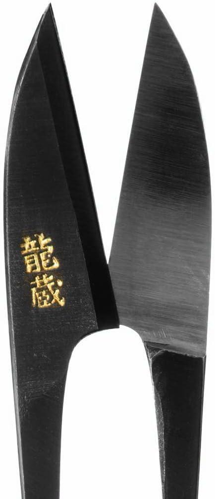 KAKURI Thread Snips Curved Blade Japanese Nigiri Thread Scissors for Sewing,  Spring Action Self Opening Thread Cutting Tool, Sharp Japanese Carbon Steel  105mm Black, Made in JAPAN